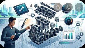 Современная иллюстрация контрактного двигателя Mazda для статьи о выборе б/у мотора в 2026 году